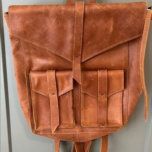 Raven + Lily Tan Leather Backpack NWOT
